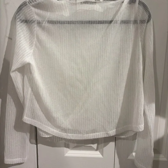 Zara White Sheer Blouse - Picture 5 of 5